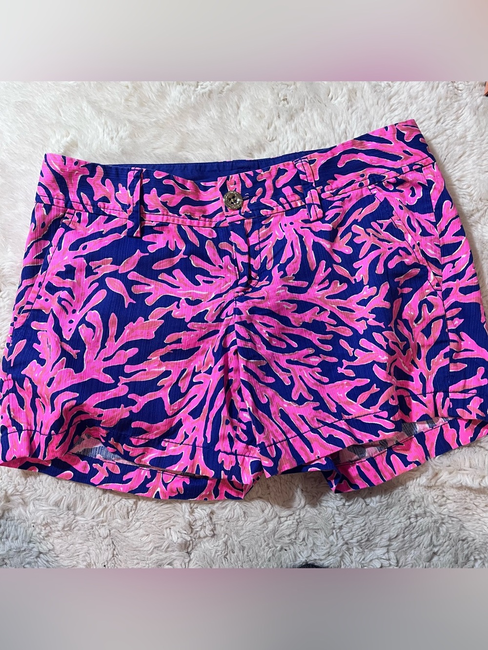Lilly Pulitzer Callahan Shorts Tropical Pink Did You Catch That Women's Size 4